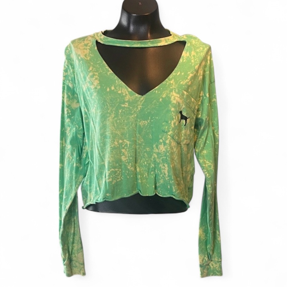 Victoria's Secret Green tie dye Crop Top
